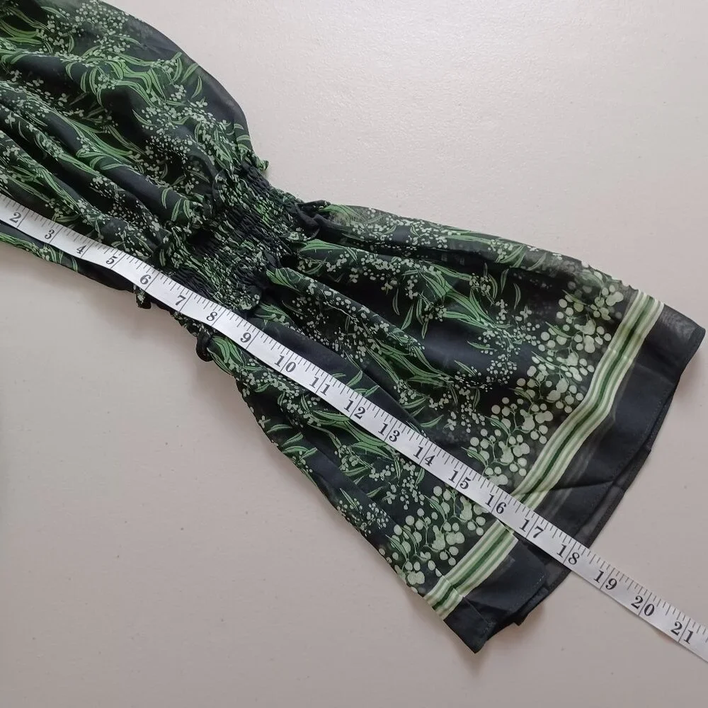Max Studio Black Green Floral Patterned Mini Dress - Picture 10 of 15